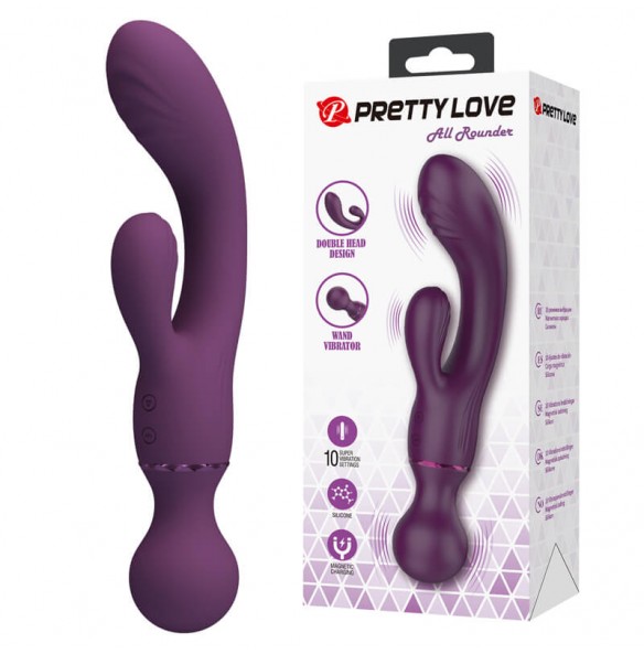 Pretty Love - All Roundet Double Head Vibrator Wand (Chargeable - Purple) Pretty Love - All Roundet Double Head Vibrator Wand (Chargeable - Purple)